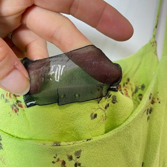 Reformation Womens Sleeveless Tank Cropped Top Green XS Floral Spaghetti Straps - Picture 4 of 7